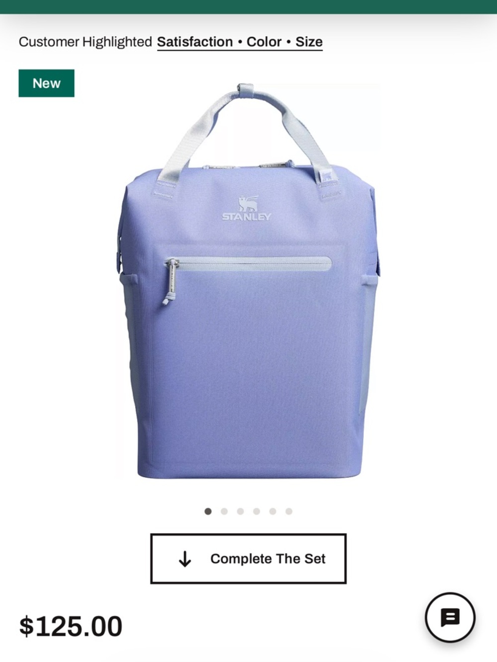 Stanley Lavender Cooler Tote with Light Gray Accents